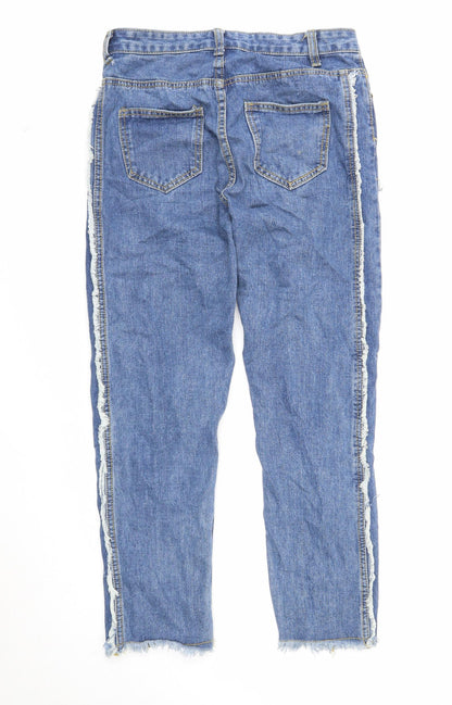 Womens UK Size S Preworn Regular Fit Straight Blue Jeans