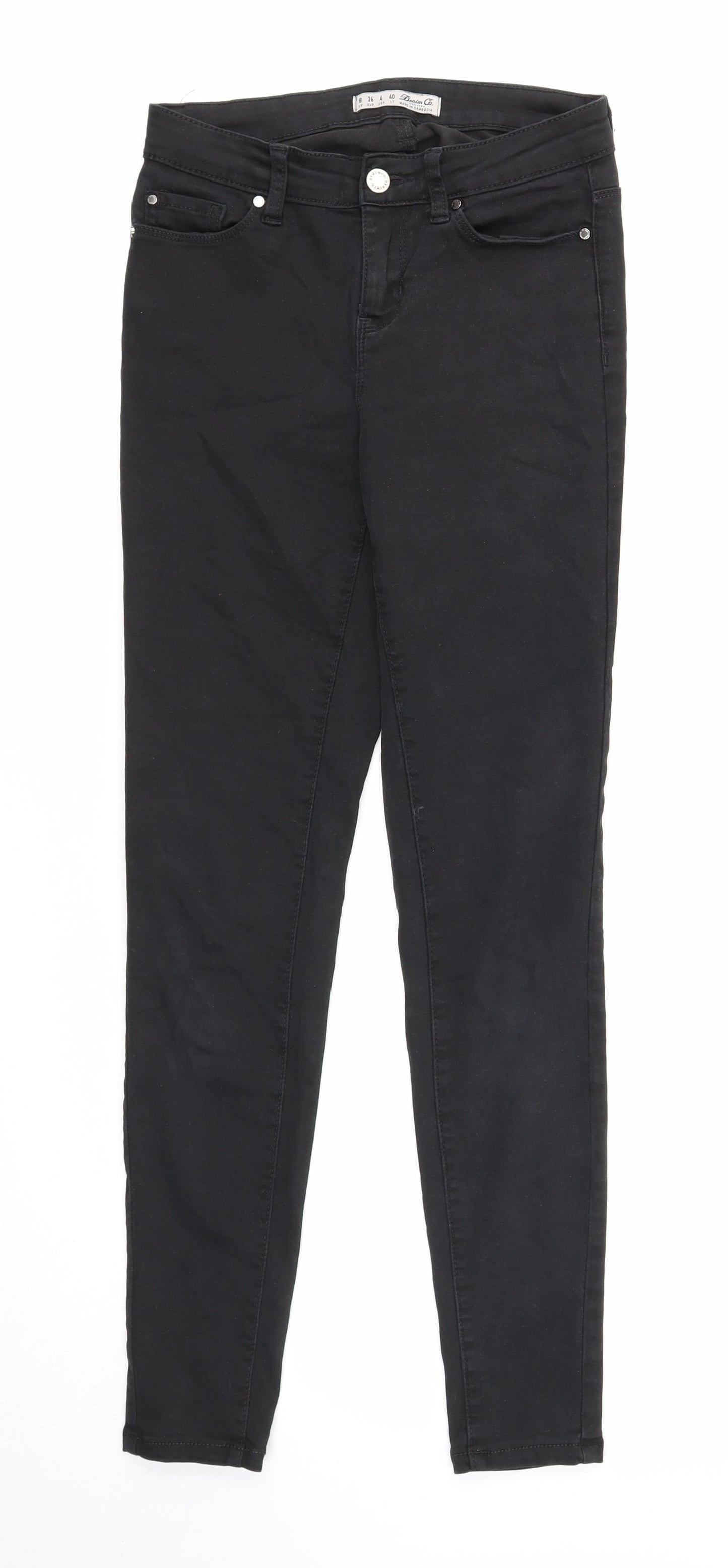 Denim & Co. Womens Black Cotton Skinny Jeans Size 8 Regular Zip