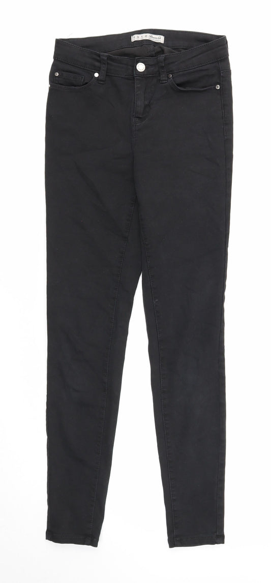 Denim & Co. Womens Black Cotton Skinny Jeans Size 8 Regular Zip