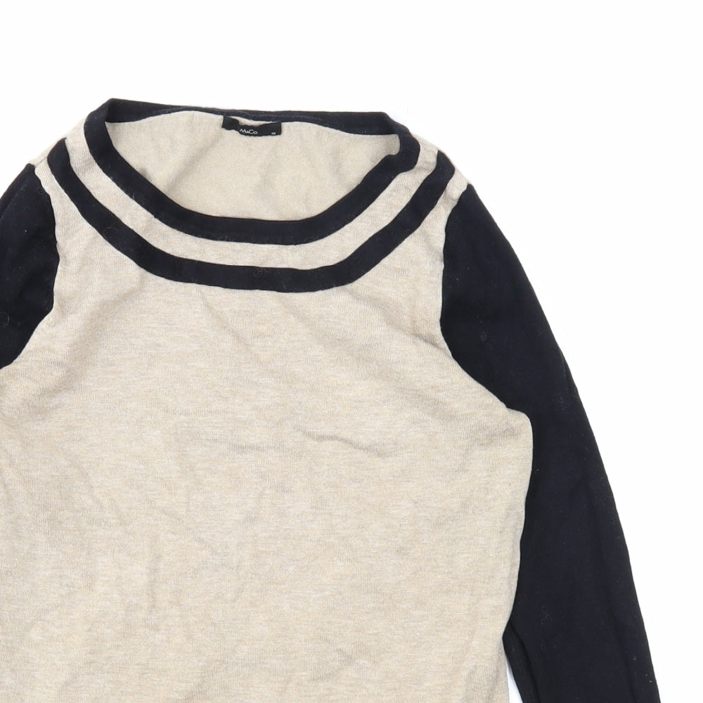 Womens UK Size 10 M&Co Beige Pullover Jumper