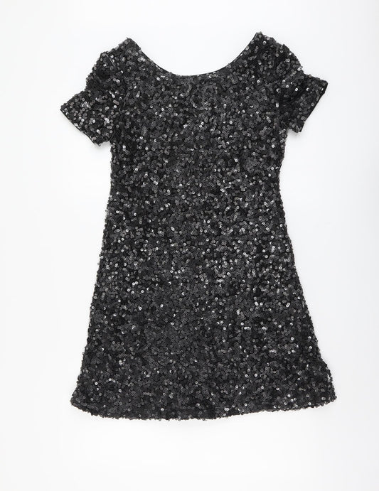 NEXT Womens Grey Polyester Shift Size 10 Boat Neck Pullover