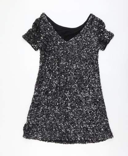 NEXT Womens Grey Polyester Shift Size 10 Boat Neck Pullover