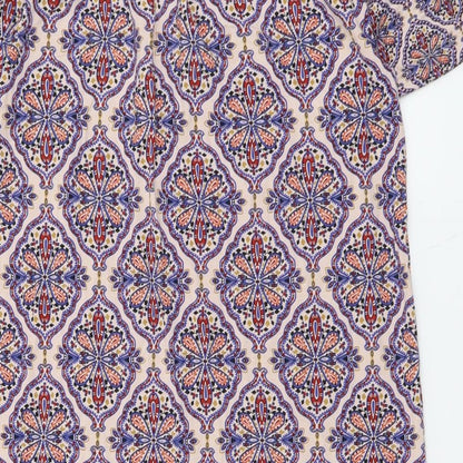 NEXT Womens Multicoloured Geometric Viscose Shift Size 10 Boat Neck Pullover