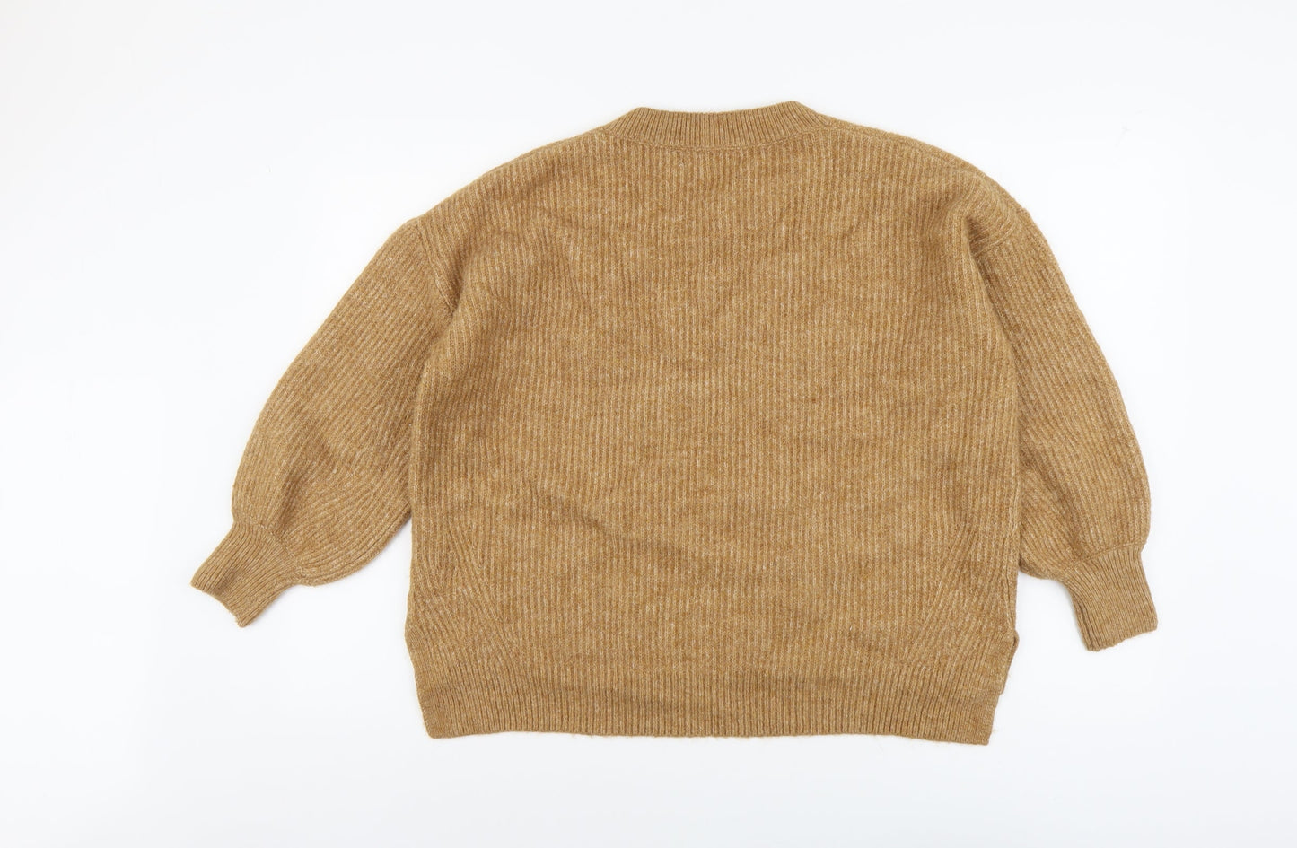 Primark Womens Brown V-Neck Acrylic Pullover Jumper Size XS