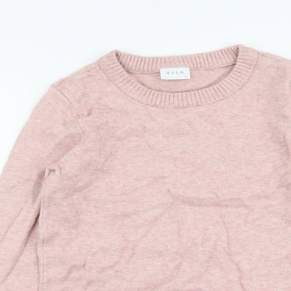 Womens UK Size XS VILA Pink Pullover Jumper