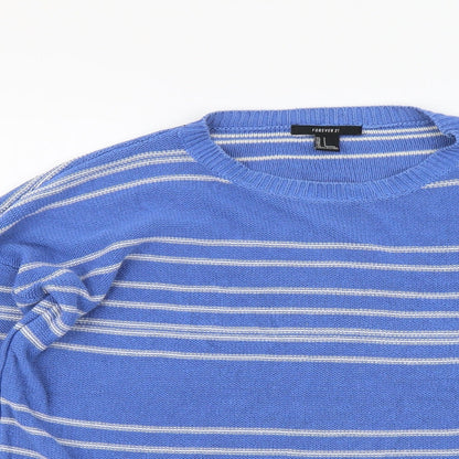 Womens UK Size S FOREVER 21 Blue Pullover Jumper