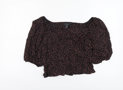 Womens UK Size 10 New Look Black Cropped Blouse
