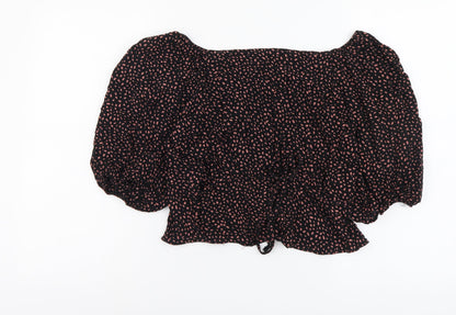 Womens UK Size 10 New Look Black Cropped Blouse