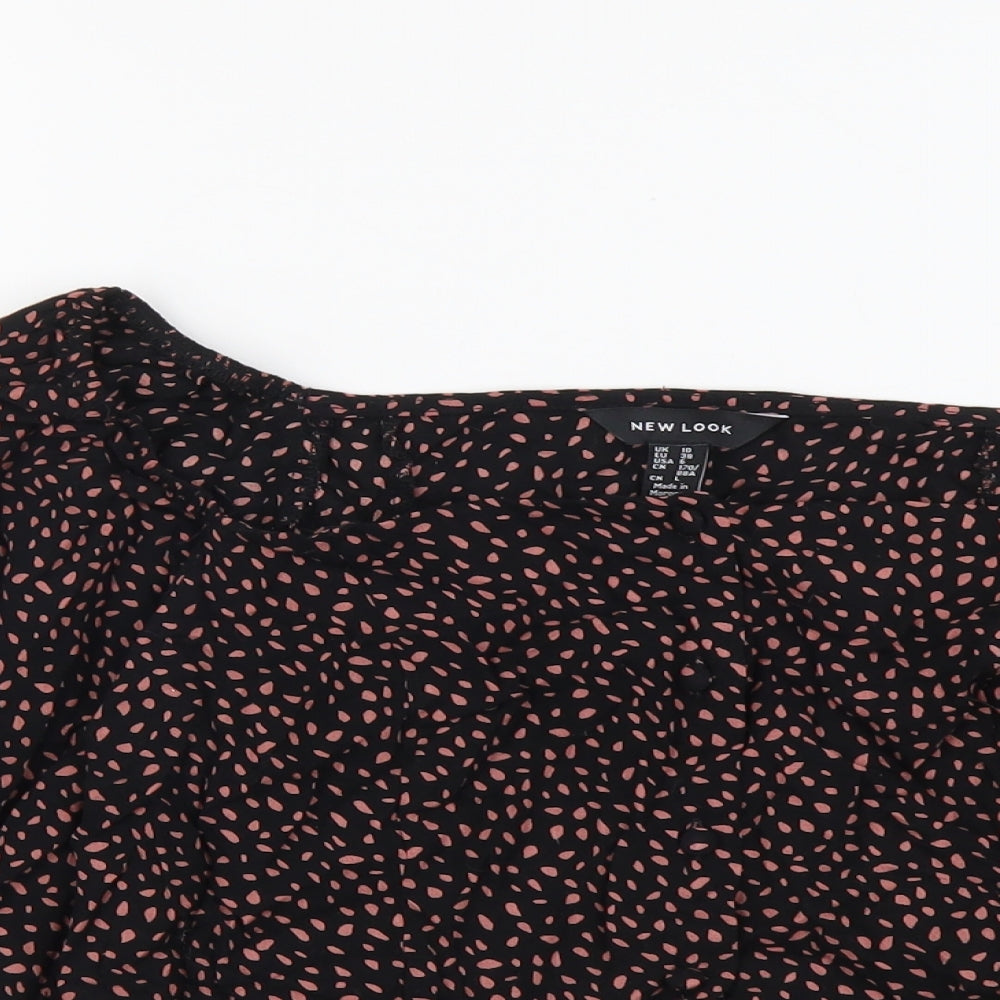 Womens UK Size 10 New Look Black Cropped Blouse