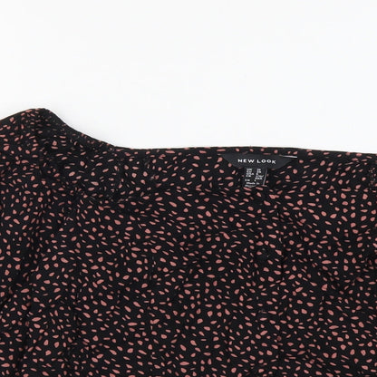 Womens UK Size 10 New Look Black Cropped Blouse