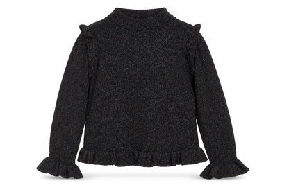 River Island Girls Black Crew Neck Viscose Pullover Jumper Size 9-10 Years Pullover
