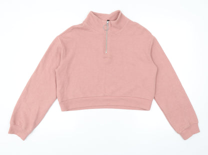 Womens UK Size XS Divided by H&M Pink Pullover Sweatshirt