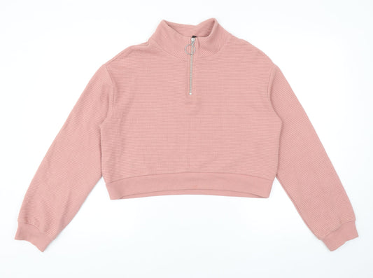 Womens UK Size XS Divided by H&M Pink Pullover Sweatshirt