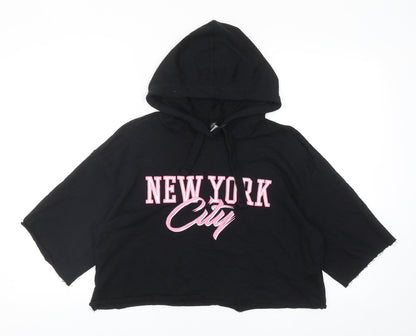 Divided by H&M Womens Black Cotton Pullover Hoodie Size M Pullover - New York City