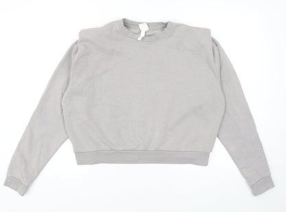 H&M Womens Grey Cotton Pullover Sweatshirt Size S Pullover