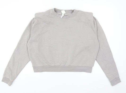H&M Womens Grey Cotton Pullover Sweatshirt Size S Pullover