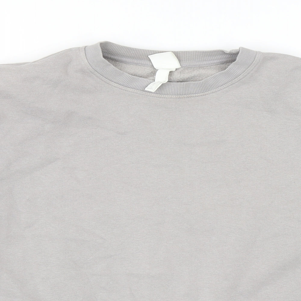 H&M Womens Grey Cotton Pullover Sweatshirt Size S Pullover