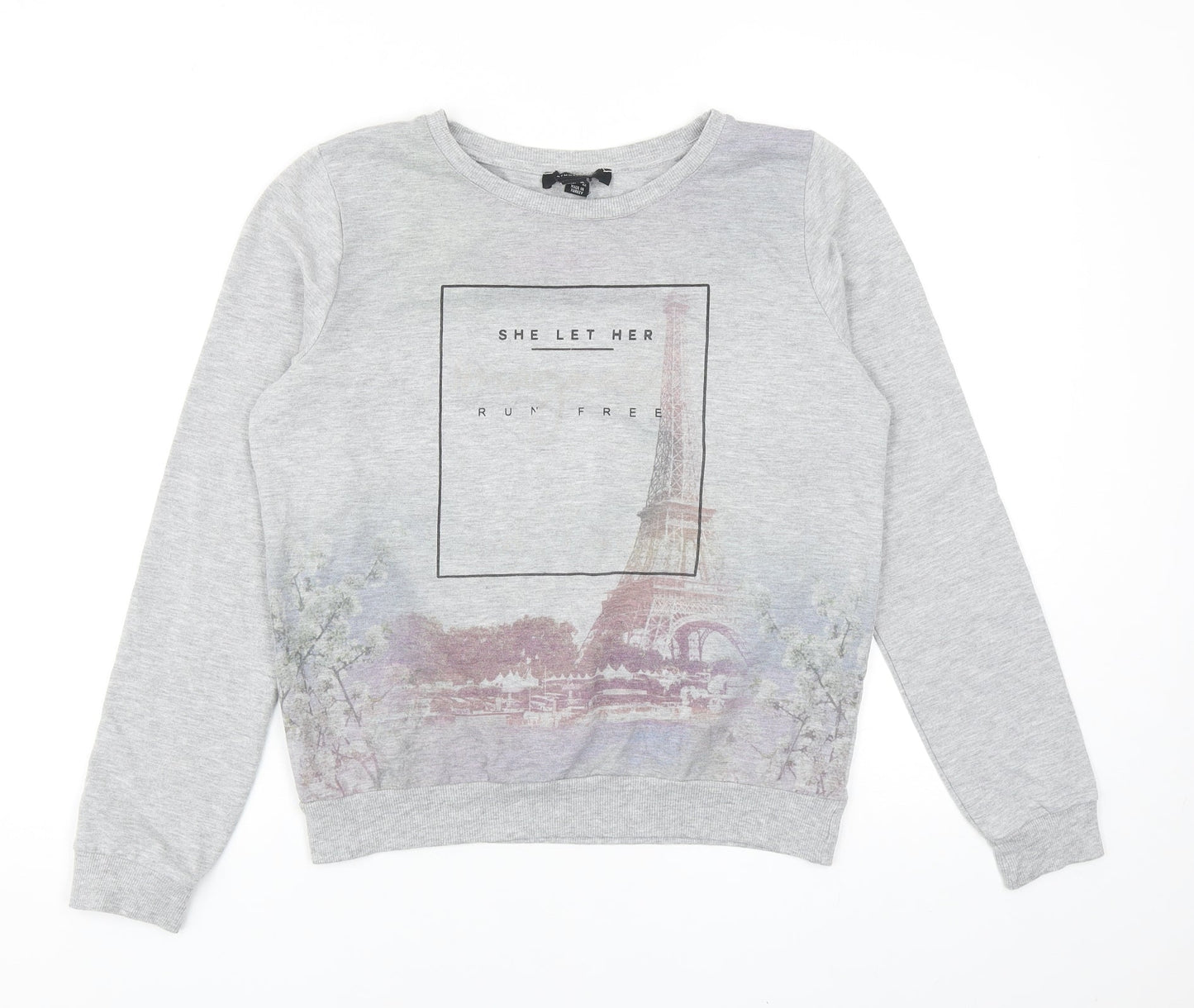 Atmosphere Womens Grey Cotton Pullover Sweatshirt Size 10 Pullover
