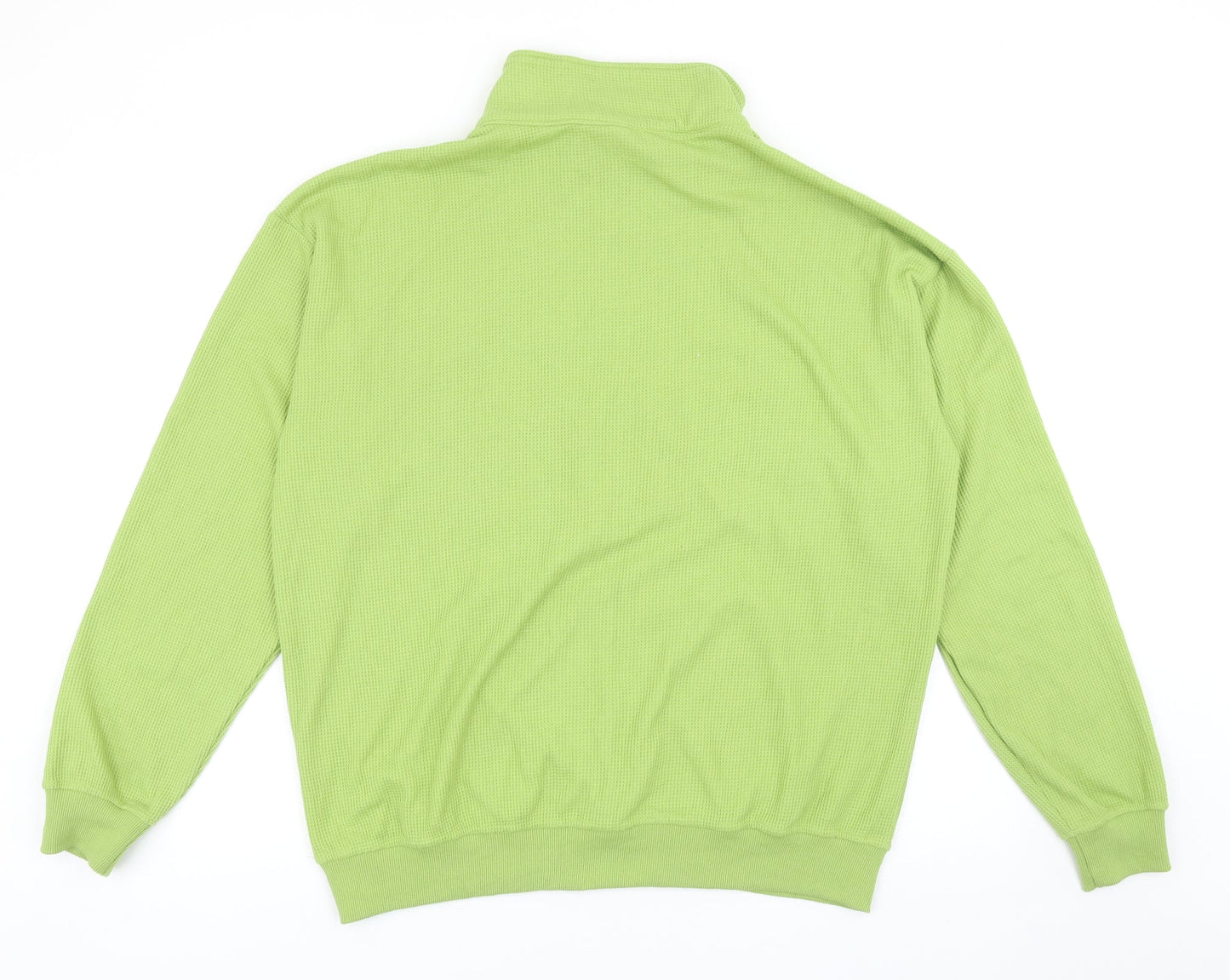 Loveheynew Womens Green Polyester Pullover Sweatshirt Size S Zip