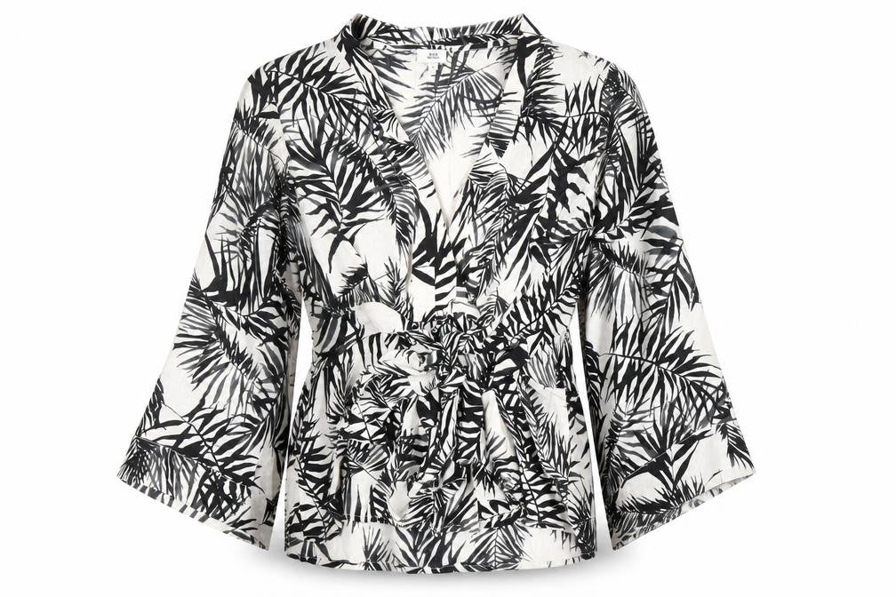 Womens UK Size 8 River Island Black Wrap Blouse