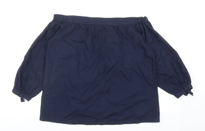 Womens UK Size 12 Warehouse Blue Basic Blouse