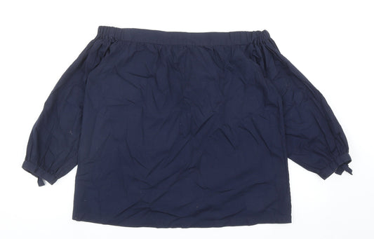 Womens UK Size 12 Warehouse Blue Basic Blouse
