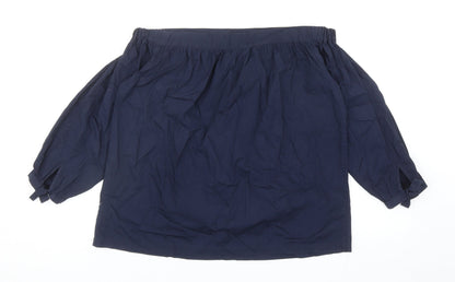 Womens UK Size 12 Warehouse Blue Basic Blouse
