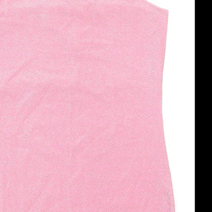 Divided by H&M Womens Pink Polyester Bodycon Size M Off the Shoulder Pullover