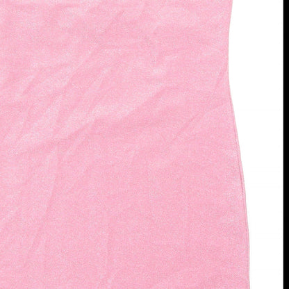 Divided by H&M Womens Pink Polyester Bodycon Size M Off the Shoulder Pullover