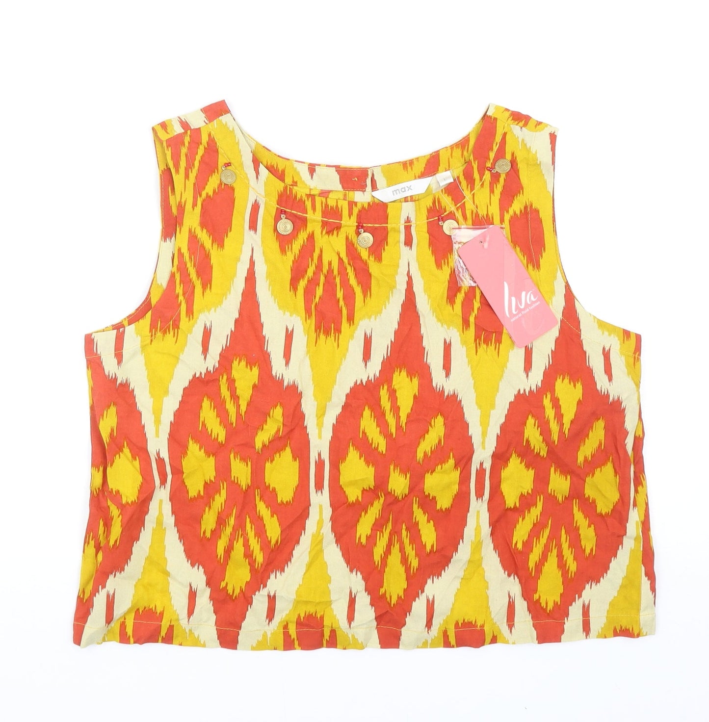 Womens UK Size L MAX Multicoloured Cropped Tank
