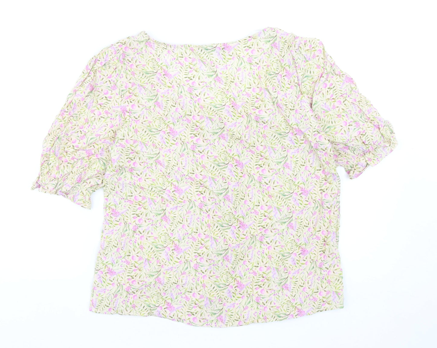 TU Womens Multicoloured Floral Viscose Basic Blouse Size 8 Square Neck