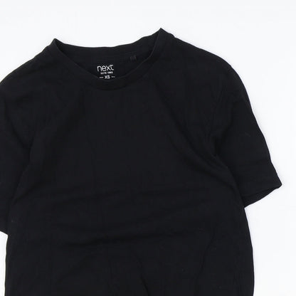 NEXT Mens Black Cotton T-Shirt Size XS Round Neck