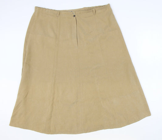 Berkertex Womens Brown Polyester Swing Skirt Size 18 Button
