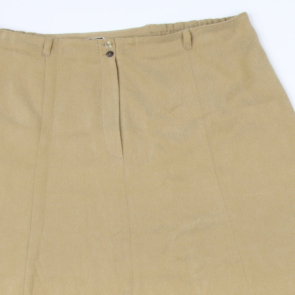 Berkertex Womens Brown Polyester Swing Skirt Size 18 Button