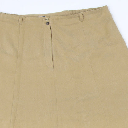 Berkertex Womens Brown Polyester Swing Skirt Size 18 Button
