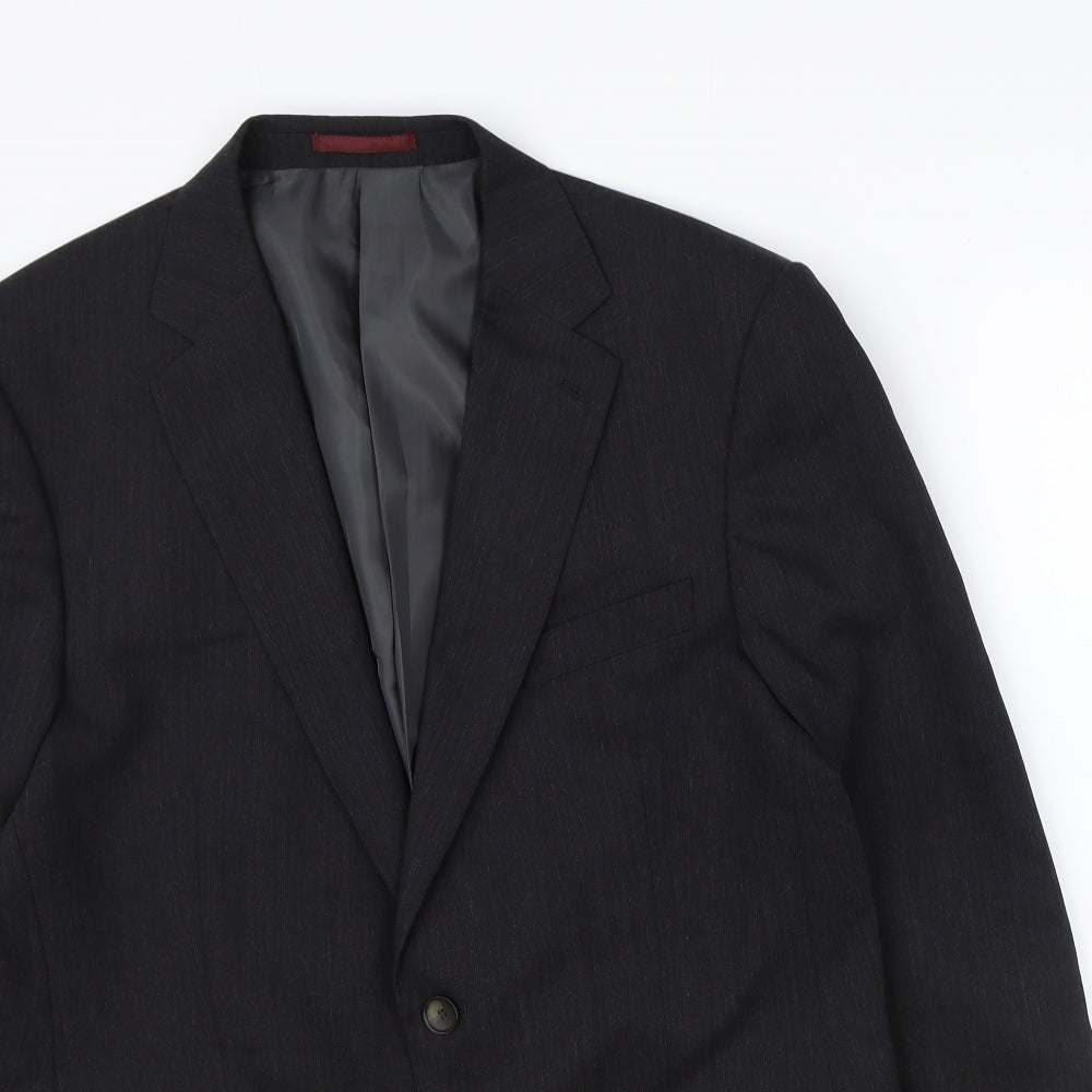 Marks and Spencer Mens Grey Wool Jacket Blazer Size 40 Regular