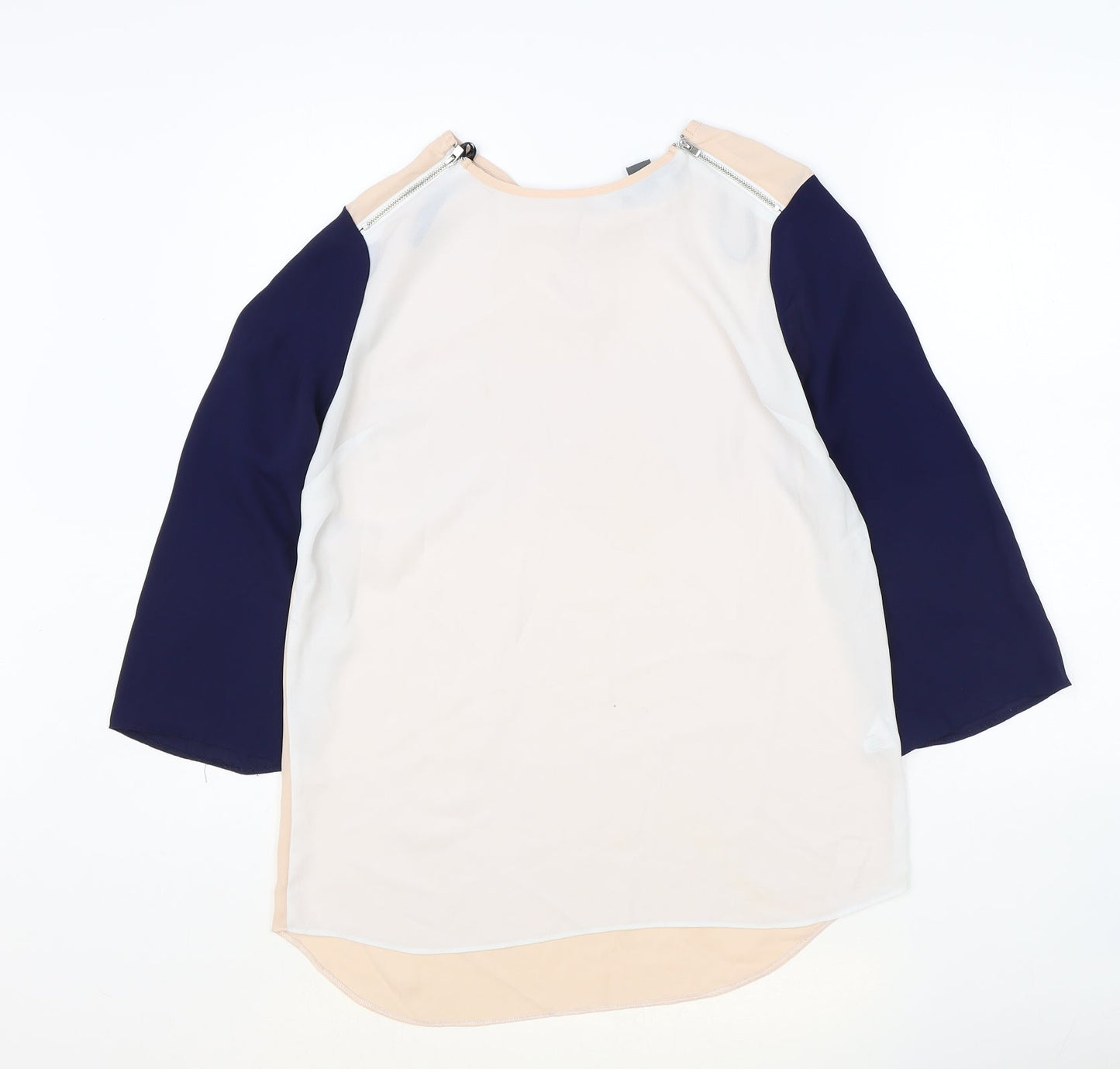 Primark Womens Multicoloured Check Polyester Basic Blouse Size 10 Boat Neck