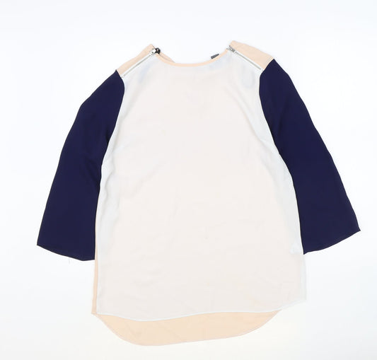 Primark Womens Multicoloured Check Polyester Basic Blouse Size 10 Boat Neck