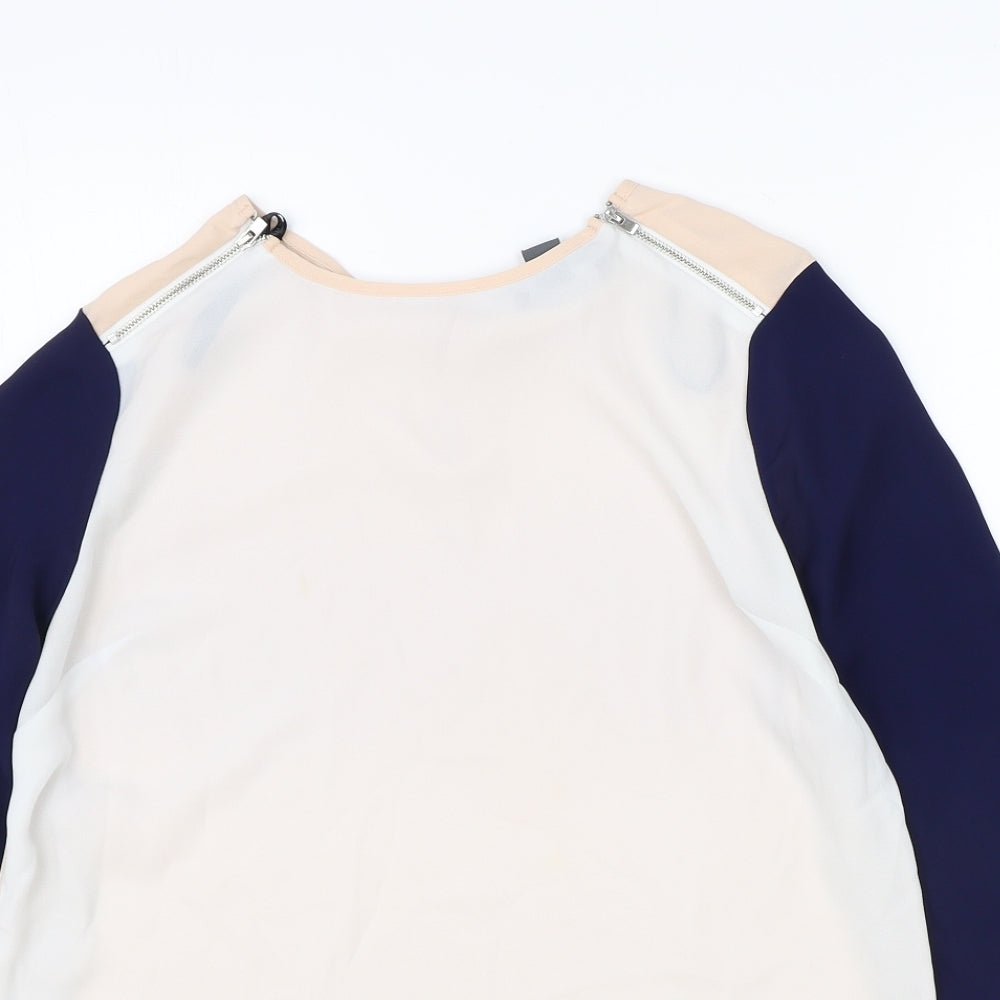 Primark Womens Multicoloured Check Polyester Basic Blouse Size 10 Boat Neck