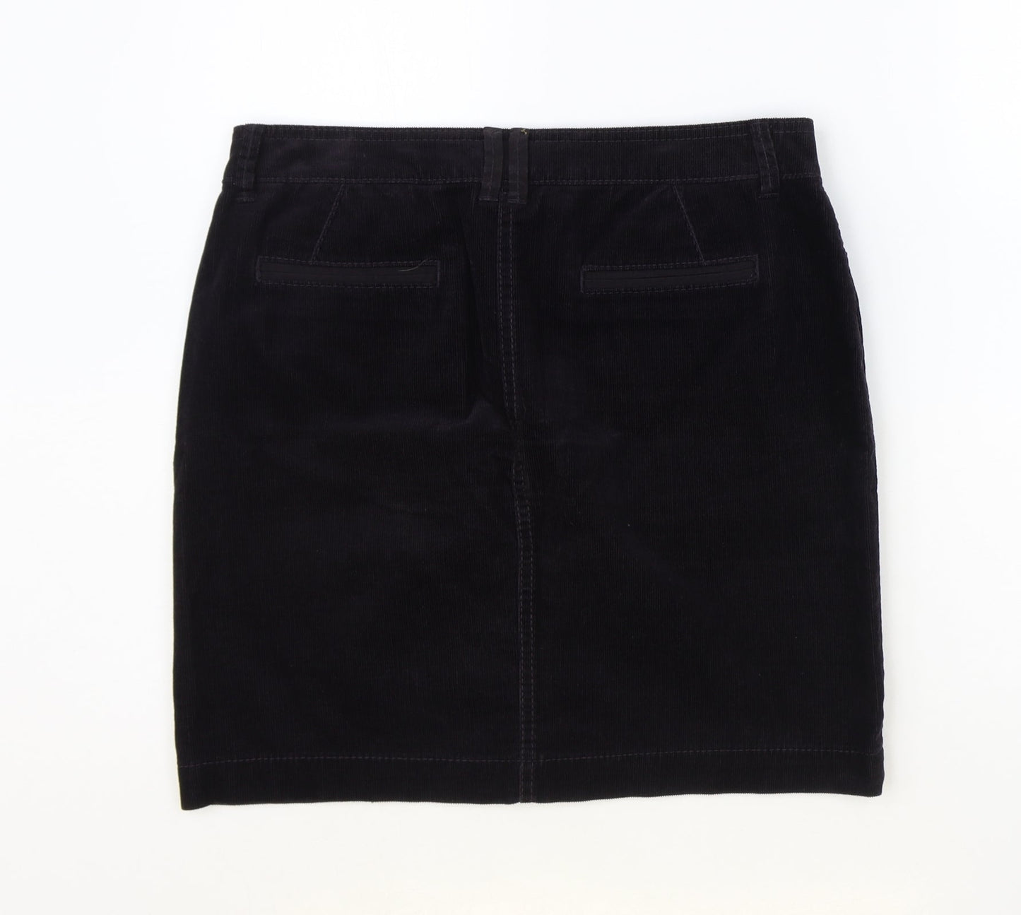 Marks and Spencer Womens Purple Cotton Straight & Pencil Skirt Size 10 Zip