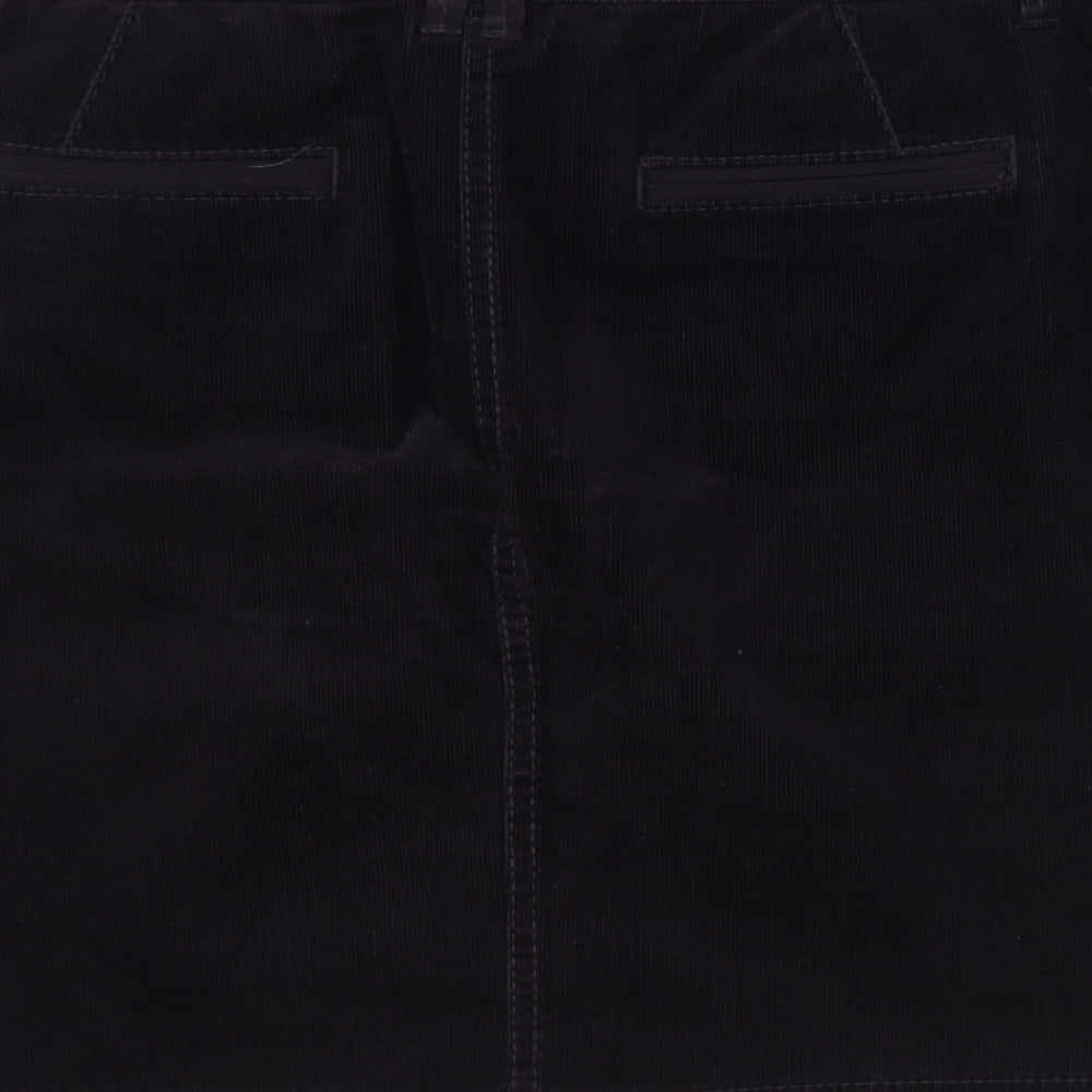 Marks and Spencer Womens Purple Cotton Straight & Pencil Skirt Size 10 Zip