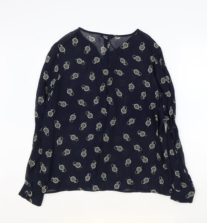 Womens UK Size 14 Marks and Spencer Blue Basic Blouse