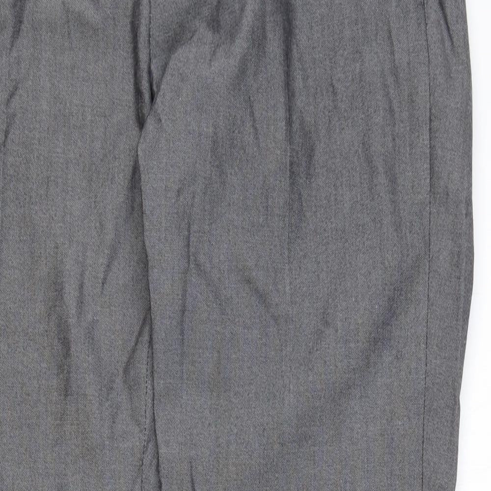 Preworn Mens Grey Polyester Trousers Size 30 in Regular Zip