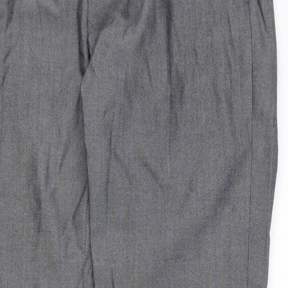 Preworn Mens Grey Polyester Trousers Size 30 in Regular Zip