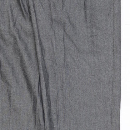 Preworn Mens Grey Polyester Trousers Size 30 in Regular Zip