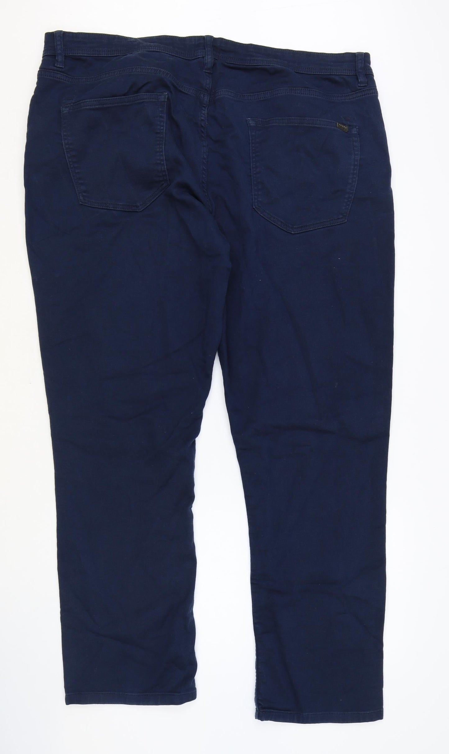 JACHS Womens Blue Cotton Straight Jeans Size 42 in Regular Zip