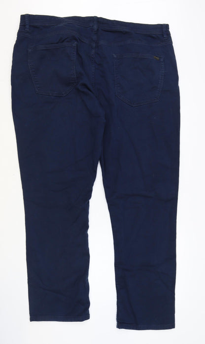 JACHS Womens Blue Cotton Straight Jeans Size 42 in Regular Zip