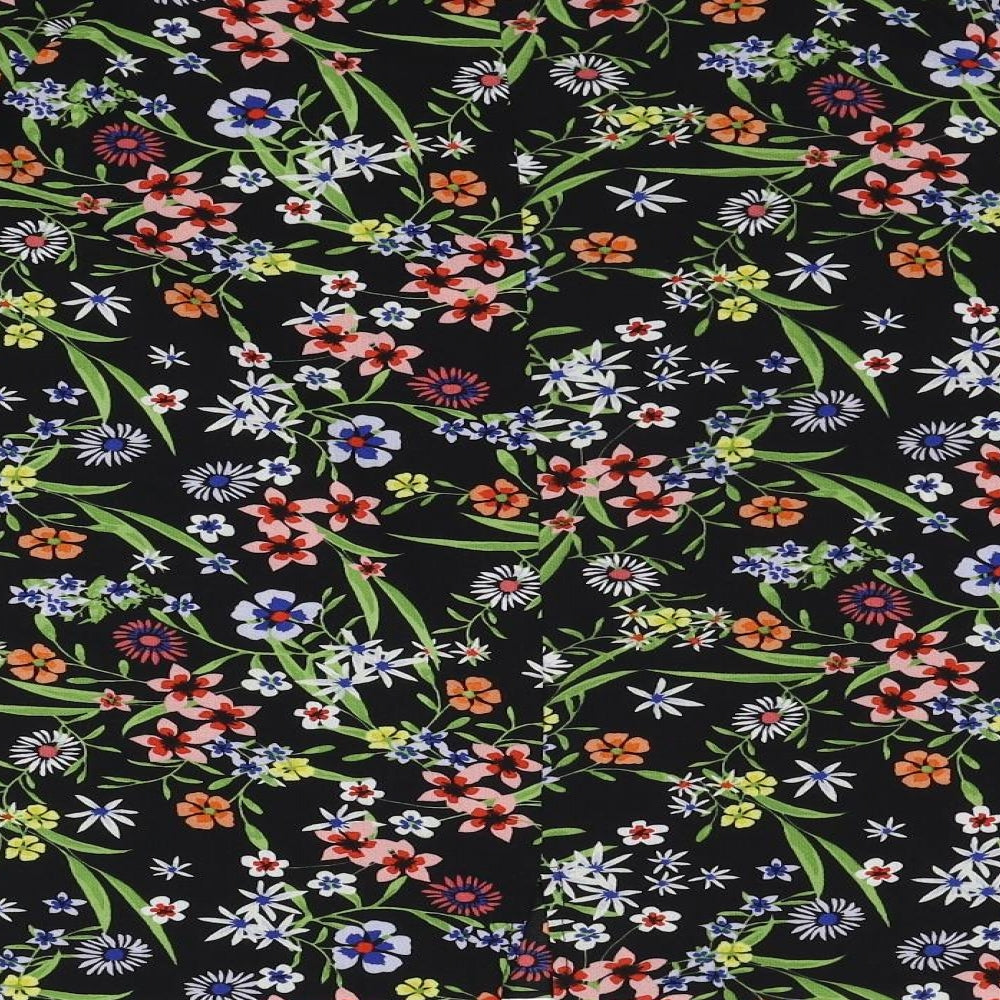 Matalan Womens Multicoloured Floral Polyester Basic Blouse Size 12 Boat Neck - Bell Sleeve