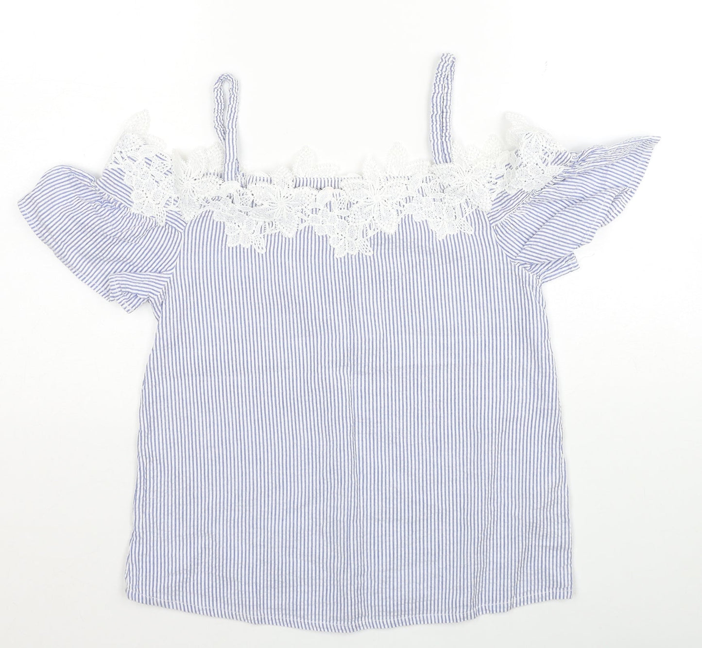 Womens UK Size 6 New Look Blue Basic Blouse