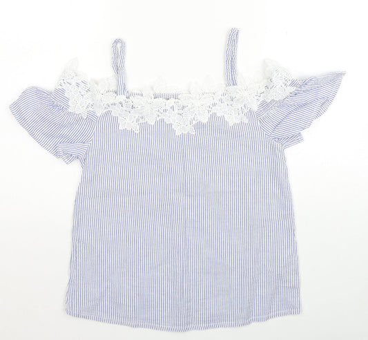Womens UK Size 6 New Look Blue Basic Blouse